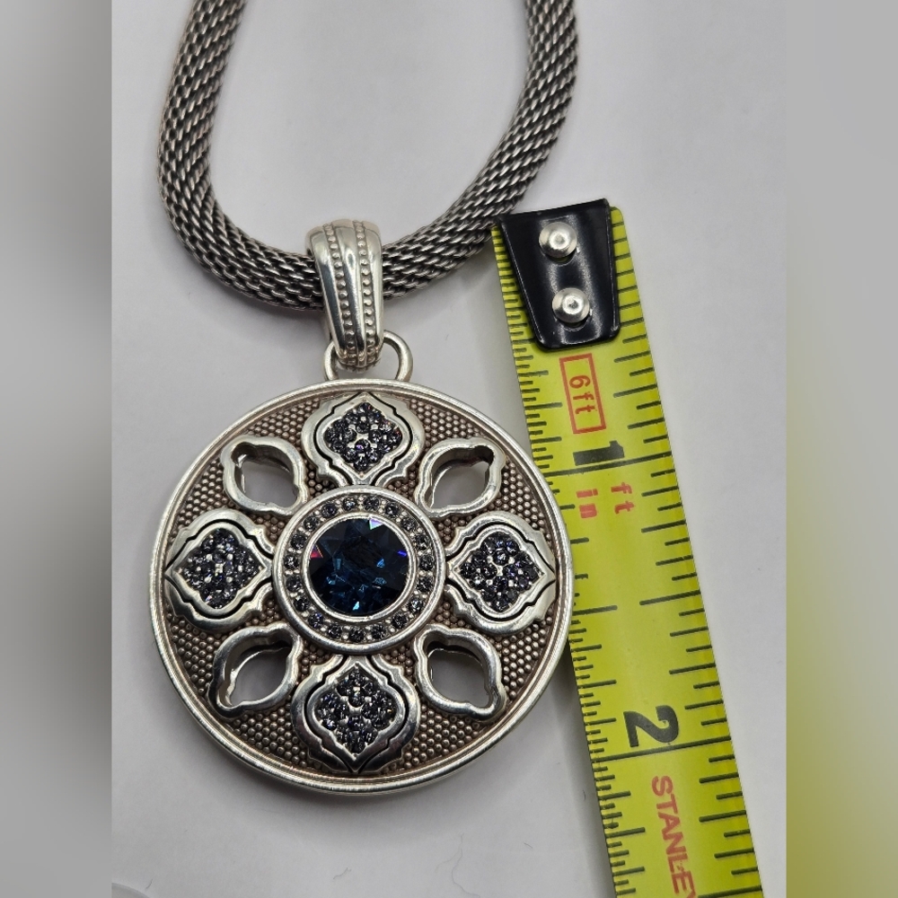 Brighton "Aragon" Sapphire Blue Swarovski Crystal Reversible Pendant Necklace - Picture 7 of 7